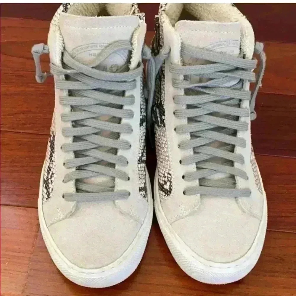 P448 Snakeskin Leather Hightop Sneakers - Picture 3 of 6